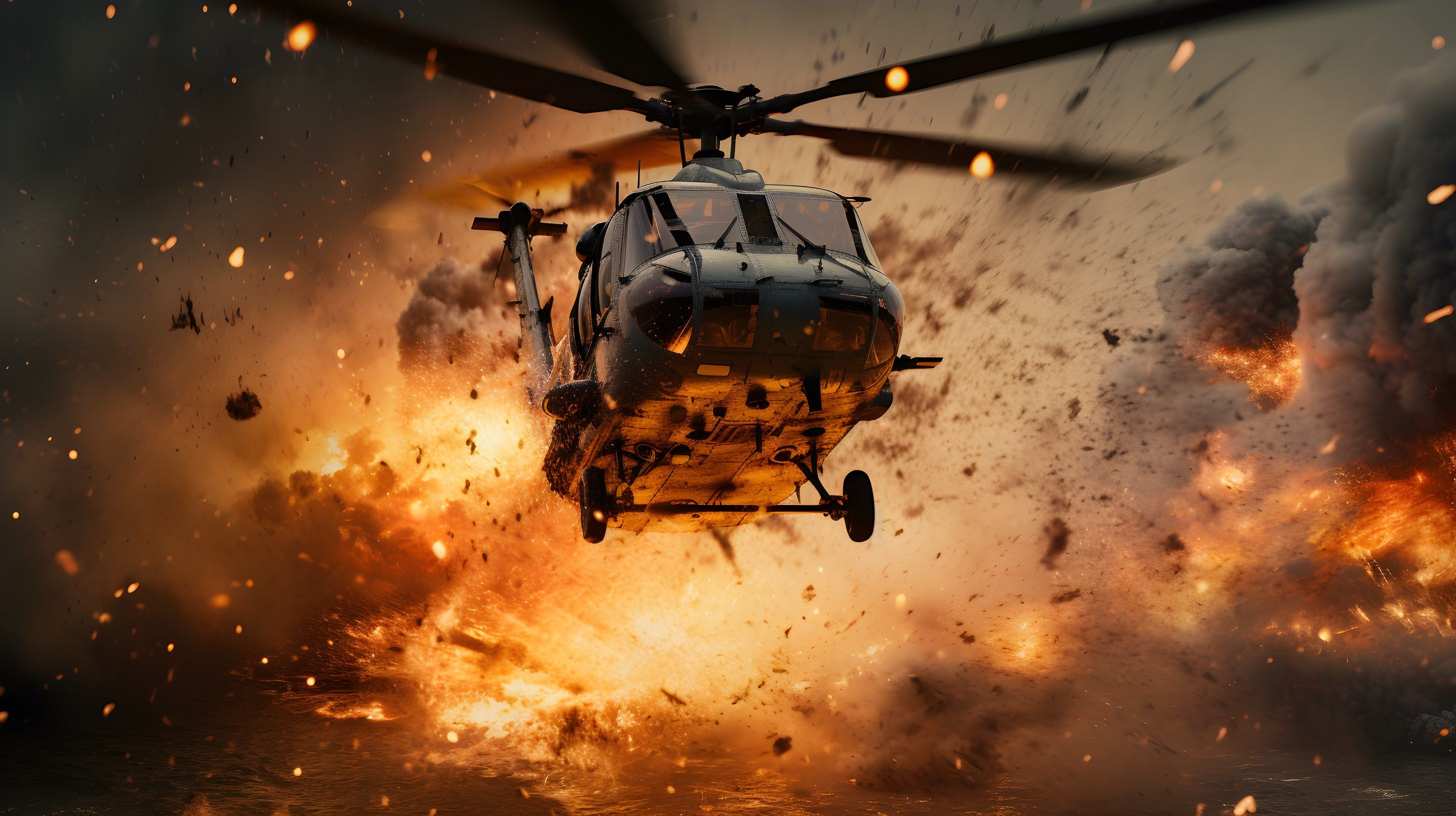 explodierender Hubschrauber